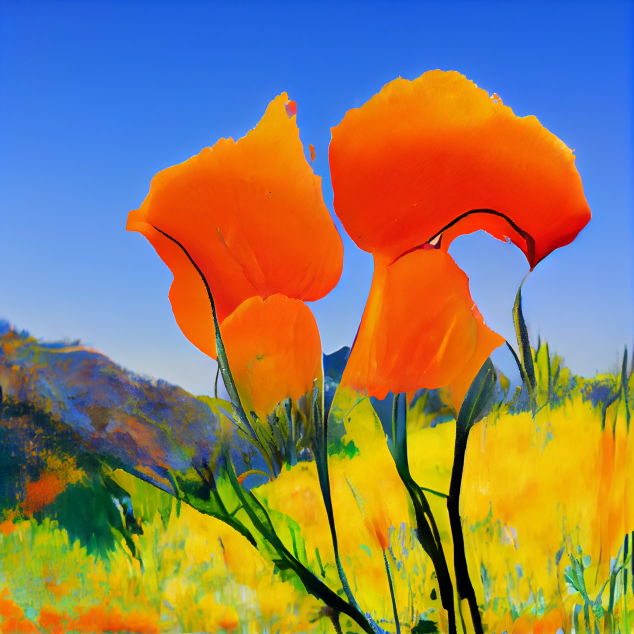 Prompt: vibrant California poppies --v 5.2